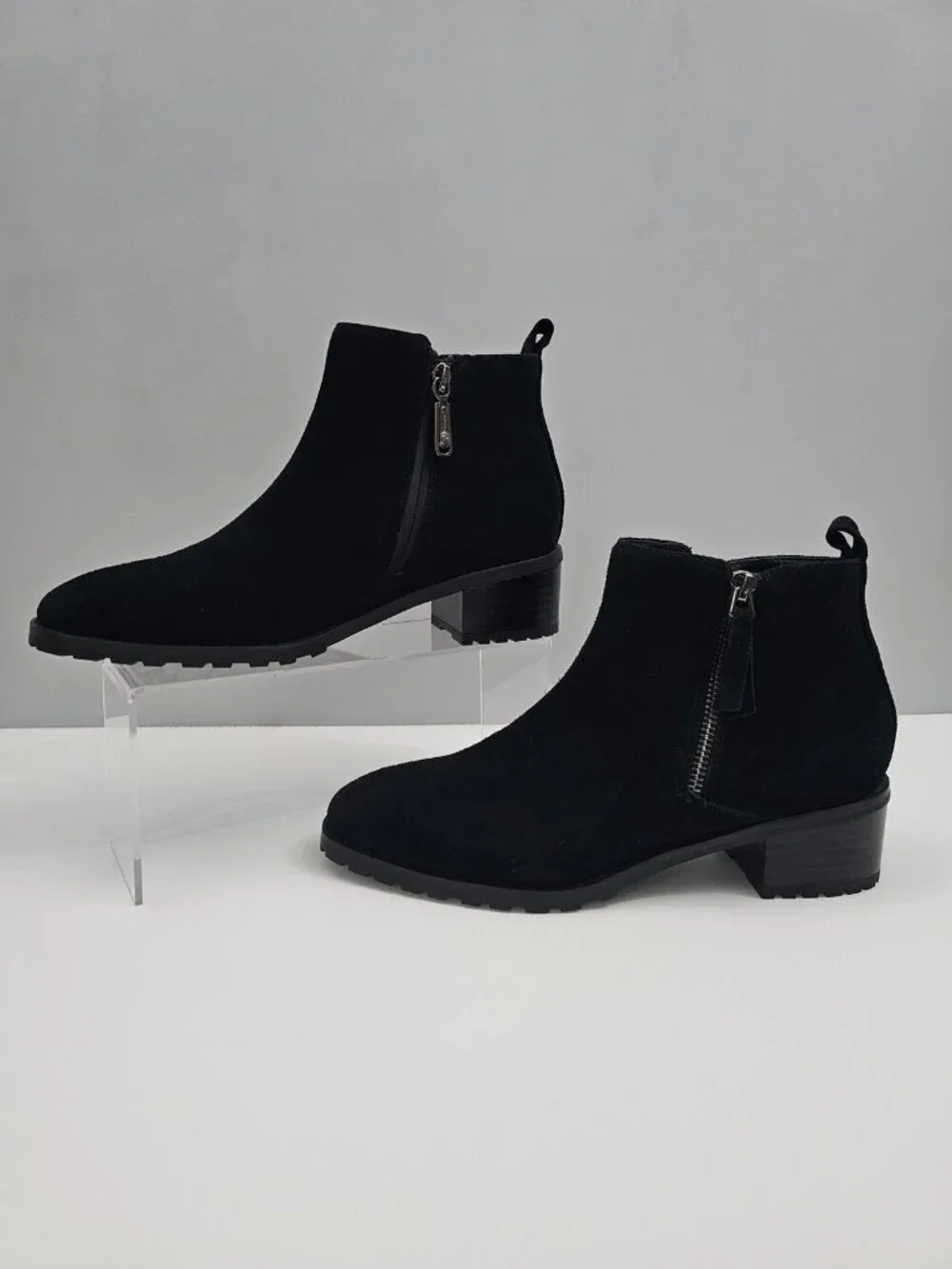 Blondo Samara Waterproof Ankle Boot Black Suede Block Heel Womens 8 NEW